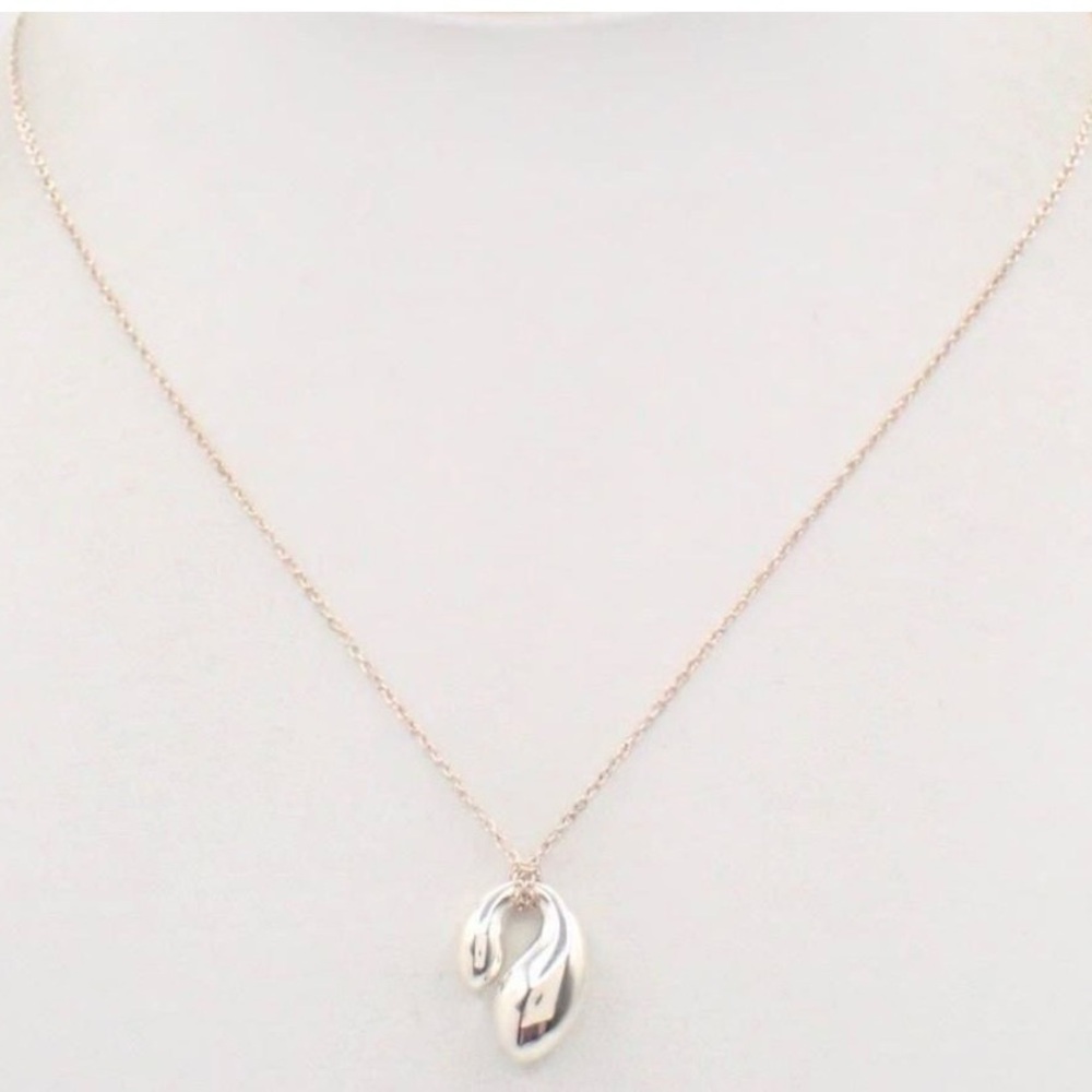Tiffany & Co. .925 Silver Elsa Peretti Double Teardrop Necklace, PRICE FINAL - Picture 10 of 14